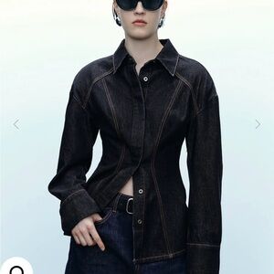 Women's Blue Button Down Shirt